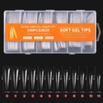 Soft Gel Tips XL Extra Long Stilleto Half Cover 240 τεμάχια