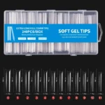 Soft Gel Tips XL Extra Long Square Half Cover 240 τεμάχια