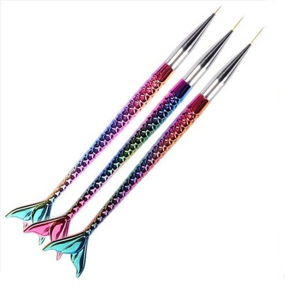 ΠΙΝΕΛΑ-deadorata-1000x1000 Πινέλα Νυχιών Nail Art Mermaid Rainbow Σετ 3 τεμαχίων - Image 1
